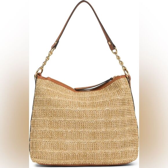 Jessica Simpson Lacey Faux Leather Hobo Bag in Natural Straw - Picture 15 of 16